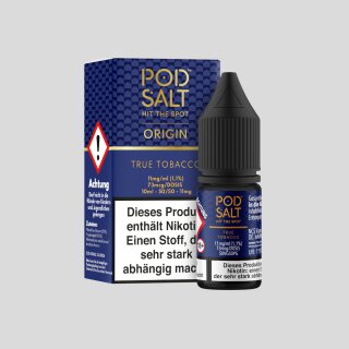 Pod Salt Origin - True Tobacco - Nikotinsalz Liquid