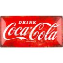 Blechschild 25 x 50 cm - Coca-Cola - Logo Red