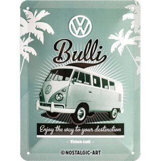 Blechschild 15 x 20 cm - VW Retro Bulli