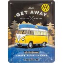 Blechschild 15 x 20 cm - VW Bulli - Lets Get Away Night