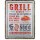 Blechschild 15 x 20 cm - Grillregeln